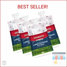 Catchmaster Pro Series Disposable Fly Bag 4-Pack, Hanging Fly Trap Outdoor Home,