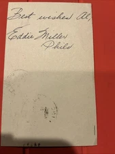 Eddie Miller🔥🔥MLB Debut: 1936 Cincinnati Reds 🔥🔥 Autograph Postcard 🔥🔥🔥