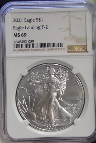 2021 Type 2 US Silver Eagle $1 NGC MS69
