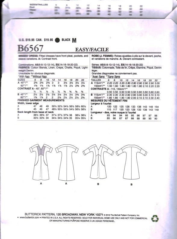 6567 UNCUT Butterick Sewing Pattern Misses Fitted Dress Lisette OOP Sew Casual - Image 2 of 2