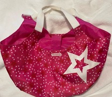 American Girl Pink White Star Polka Dot Tote Carrier Bag Carries Two Dolls Used