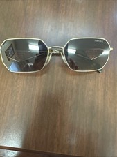 PRADA PR A51S ZVN50C Pale Gold Brown Grey Gradient Lens Sunglasses AUTHENTIC