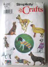 Dog coats jackets pattern 9520 size large 30-48 lbs Uncut