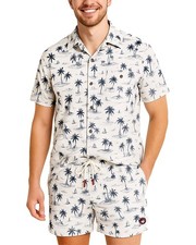 Mens Beach Outfit Set - 2 Piece Short Sleeve Button Down Hawaiian Shirt for M...