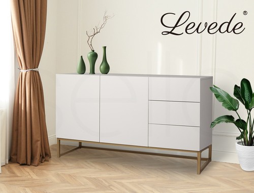 Levede Buffet Sideboard Storage Cabinet Drawers Shelf Kitchen Cupboard Hallway - Picture 8 of 9