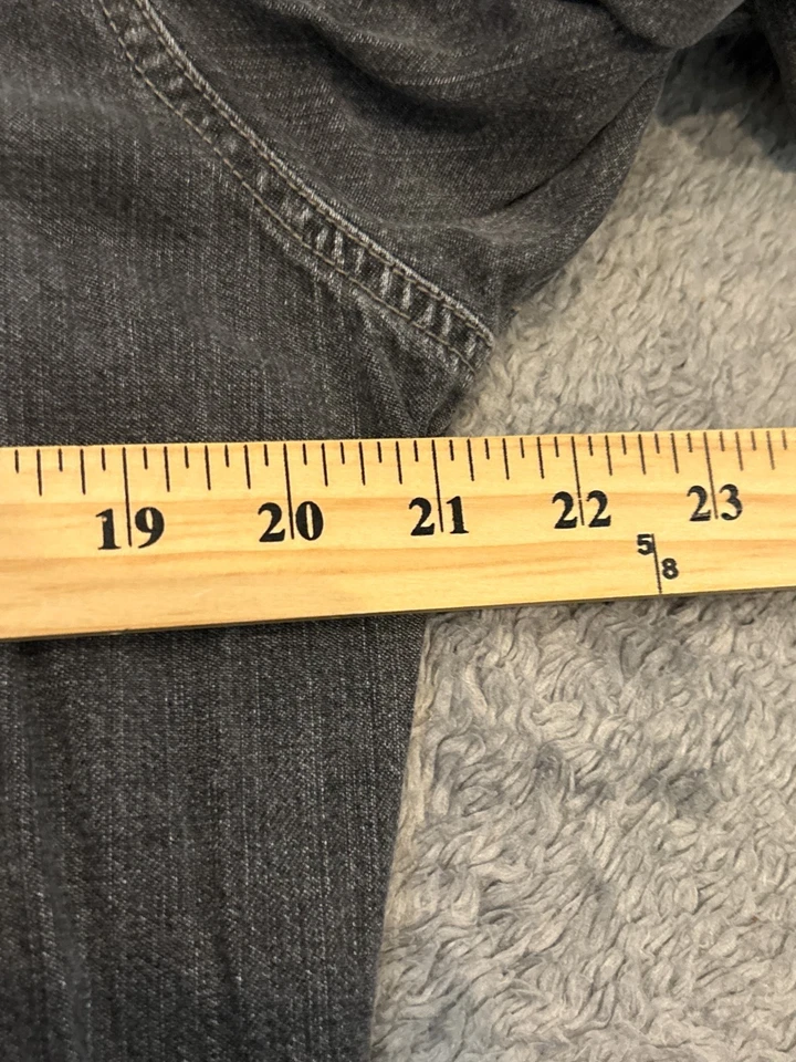 Camisa de mezclilla Levis de colección para hombre M negra perla a presión jean occidental vaquero diente de sierra rodeo Foto 4 de 4