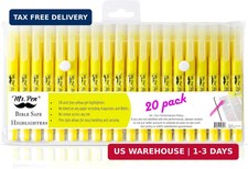 20 Pack Yellow Gel Highlighters Twist Up No Bleed Bible School Office Supplies