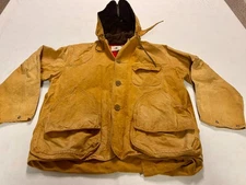 ~~Vintage Black Sheep Flannel Insulated Canvas L Hunting Jacket W/ Game Pouch