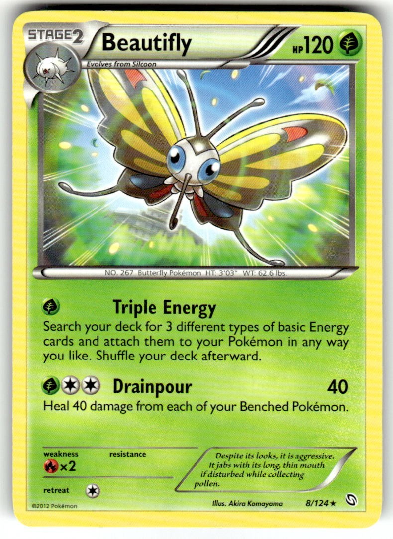 Beautifly 8/124 Dragons Exalted Regular Non Holo Pokemon Card