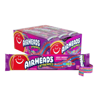 Sour Candy Belts, Halloween Taffy Candy Variety Pack Airheads 18 Count