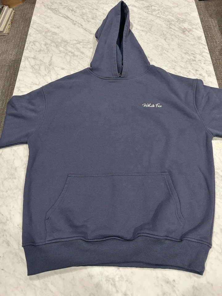 White Fox Match Your Words Oversized Hoodie Navy Women's Size S/M - Image 4 of 4