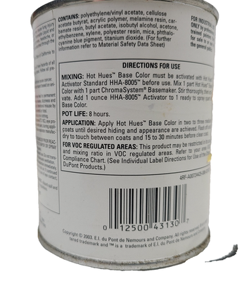 Pint Hot Hues Custom Paint Basecoat Blue By-You Dupont Airbrush