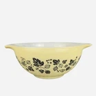 Vintage Pyrex Gooseberry Cinderella Mixing Bowl Yellow Black 1.5 Qt