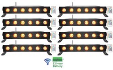  8 Rockville BEST STRIP 60 Black Rechargeable Wash Light Bars w/Wireless DMX