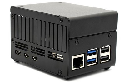 KKSB Case for Raspberry Pi 5 with Space Hats, Add-on Boards, Black 