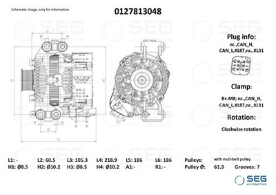 SEG Automotive 0127813048 Generator für VOLVO