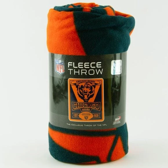 NFL Chicago Bears Manta de Vellón Suave 50" x 60" - Azul Marino/Naranja Foto 2 de 4