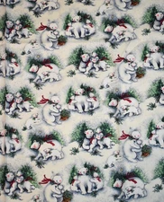 Susan Winget Polar Bear Love Cotton Fabric Quilting 1 1/2 Yds x 43" Winter Snow