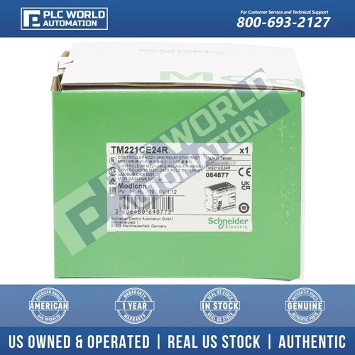 Schneider Electric Modicon M221 Tm221Ce24R Plc Ethernet Schneider TM221CE24R Modicon M221 Logic Controller, 24 I/O, Ethernet, Brand