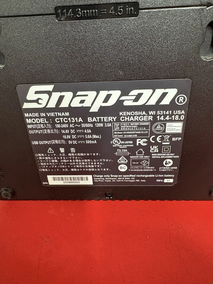 Cargador de batería de litio Snap On ctc131a 18v 14,4 V doble bahía Foto 4 de 4