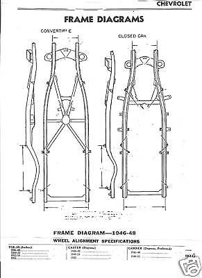 1941 42 46 47 48 Chevrolet NOS Frame Dimensions Wheel | eBay