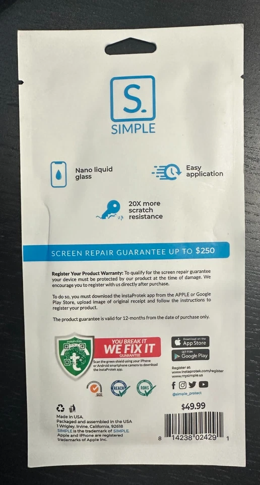 Simple Liquid Glass Screen Protector Easy Wipe On 9H Sapphire Hardness Clear - Image 2 of 2