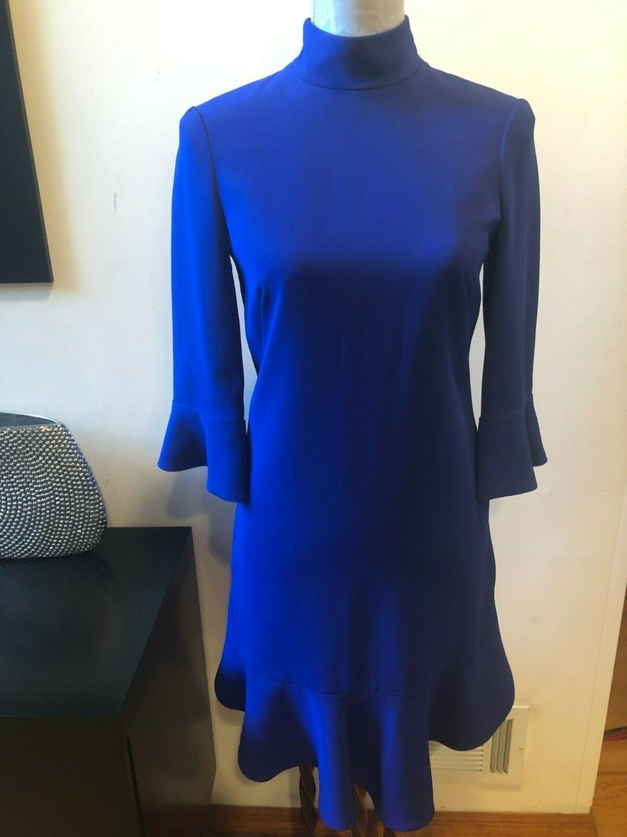 princess polly baby blue dress The Shoulder Karen Millen Fit And Flare Ruffle Dress Coral Karen Millen  Ruffle Front Crinkle Georgette main image 1
