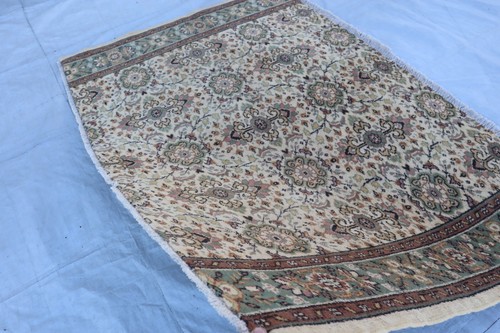 Beige Rug- One of a Kind Rug 4'5x6'5 ft Turkish Floral Rug- Afghan Handmade Rug - Picture 7 of 13