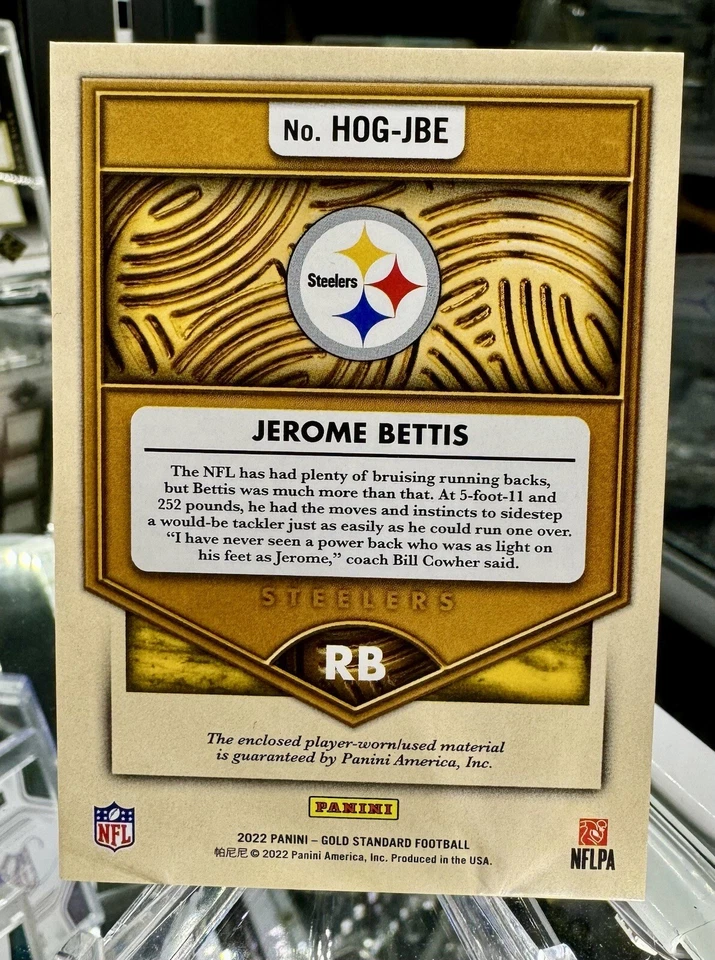 2022 Panini Gold Standard Hall of Gold /199 Jerome Bettis #HOG-JBE Player Worn - Image 4 of 4