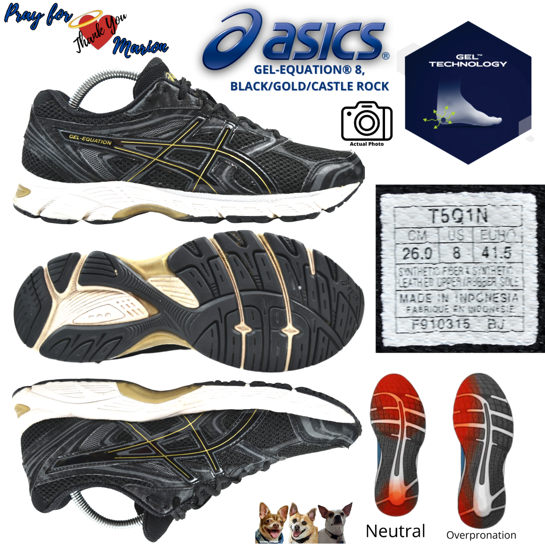 ASICS US GEL-Equation Running Shoe Black/Gold/Castlerock T5Q1N
