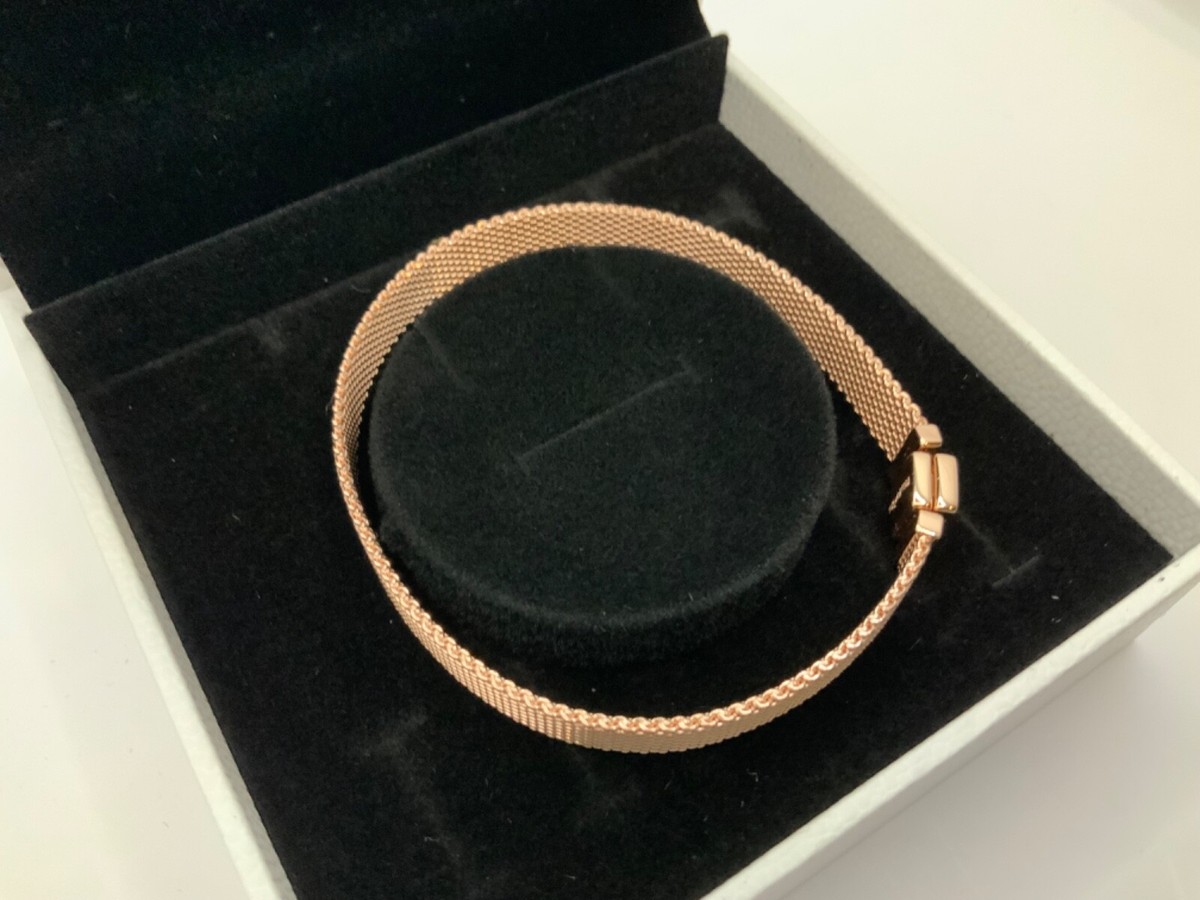 Pandora Reflexions Rose gold Mesh Bracelet RRP size 18 cm
