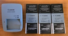 OEM CANON Camera Battery Charger CB-2LY With 9 Rechargeable Batteries