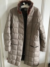 Vintage Krizia Down Coat With Leopard Print Lining Vgc Fur Collar Rare