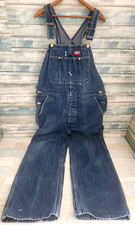 Dickies Dungarees Adult 38x30 Blue Jeans Bib Overalls Denim Work Wear Carpenter