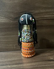Handmade South African Mopani Craft Ndebele Sangoma Tribal Fabric Beaded Doll