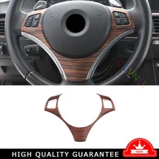 Car Steering Wheel Frame Cover Trim For BMW 3 Series 2005-2012 Brown Wood Grain