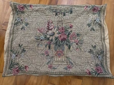 Vintage Flanders Floral Tapestry Belgium Throw Pillow Cover French Country 21x 6