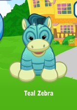 Webkinz Classic Teal Zebra Virtual Adoption Code Only Messaged