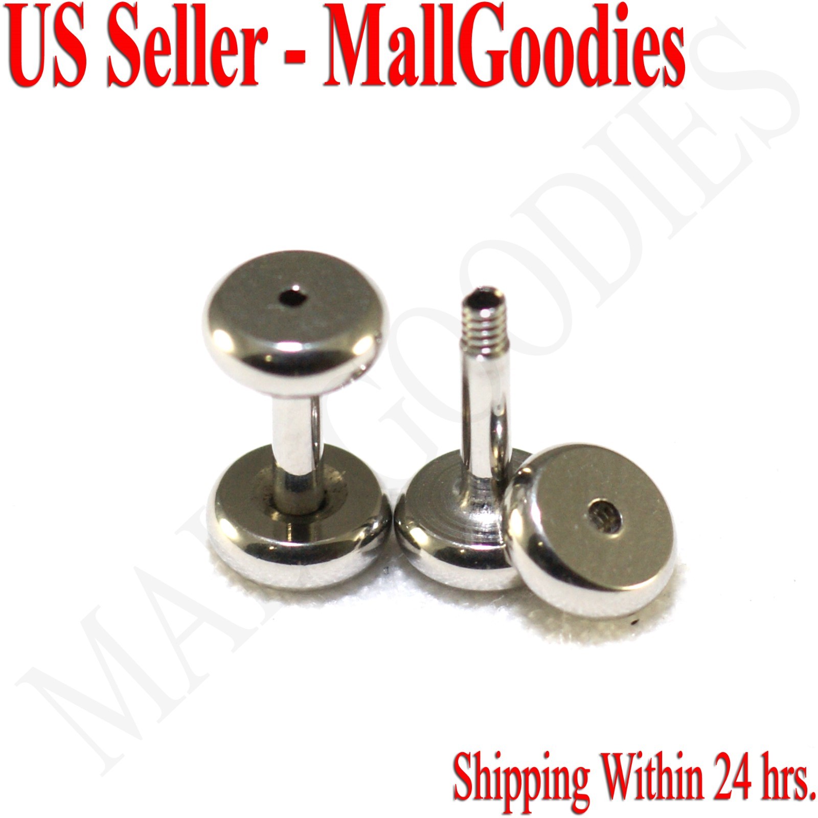 V006 Screwon/fit Surgical Steel Flesh Tunnels Earlets Plugs 14G 2