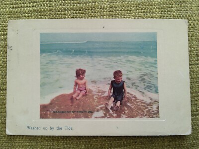 1909 Photochrom Co Ltd, von der Flut gewaschen. Kinder am Strand