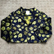 Modcloth Alice In Wonderland Catch Your Fancy Teacup Blazer Jacket Brocade Small