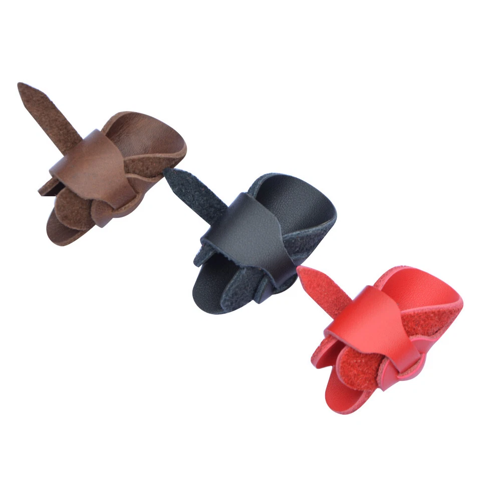 Archery Leather Thumb Ring Finger Guard Tab Glove Bow Shooting Protector Gear - Image 4 of 4