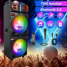 9000W Dual10" Subwoofer Bluetooth Speaker Sound Party SystemFM Karaok DJ LED AUX