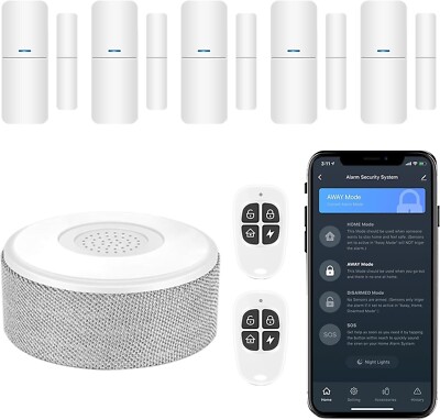 tolviviov Home Alarm Security System Door Window Sensor Alexa No Monthly Fee