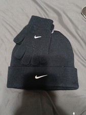 Nike Boy's Knit 2-Piece Hat and Gloves Set - Size Youth - NWT Navy Blue