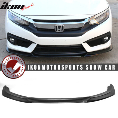 #ad Fits 16 18 Honda Civic IKON GT Style Unpainted Front Bumper Lip Splitter PU $74.99
