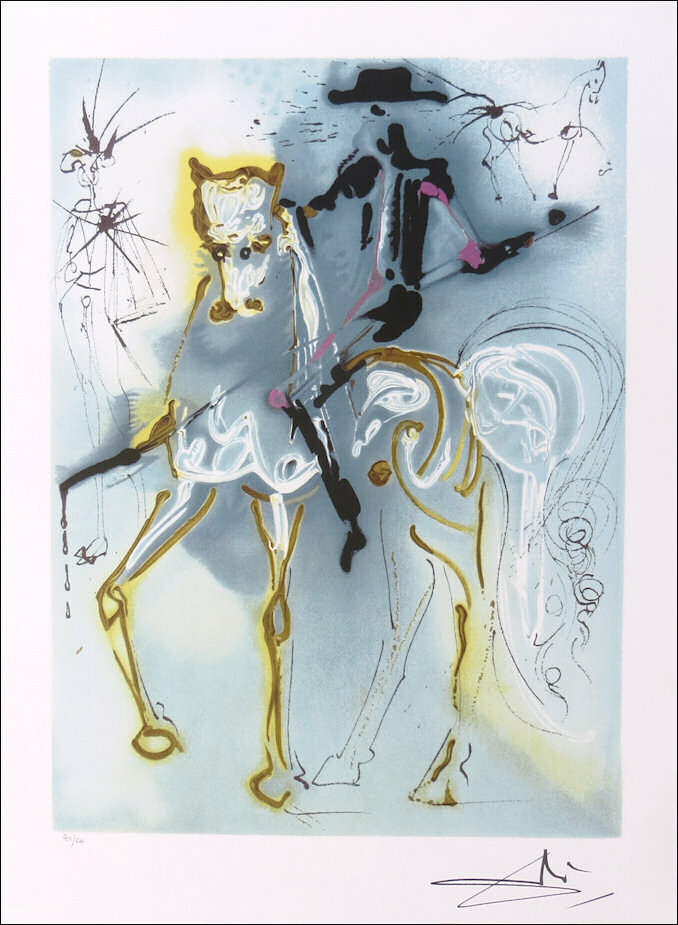Salvador DALI Picador On Horse P/Signed Offset Lithograph 19 x 14