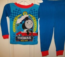 Thomas The Train Blue Race Team Toddler 2 Piece Long Pajama PJ Boys Size 2T NWT