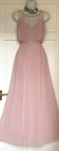 QUIZ PINK BEADED SEQUINED EMBELLISHED MAXI PARTY DRESS SIZE 18 - Picture 3 of 6