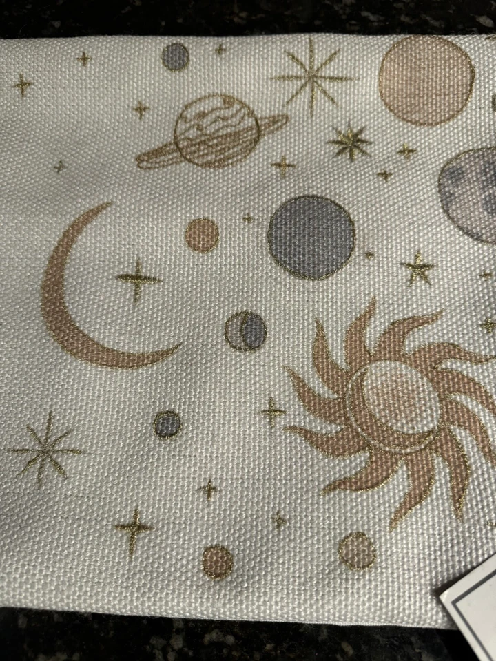 Thro by Marlo Lorenz White Celestial Stars Moon Throw Pillow Cover 12x20 NWT - Image 2 of 4